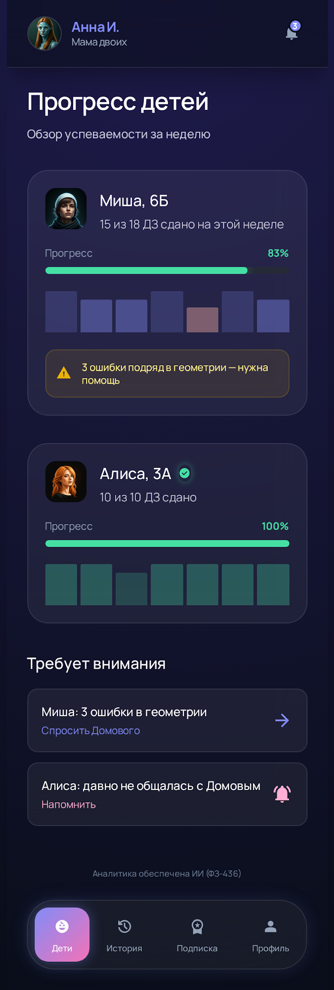 Отчёт родителю